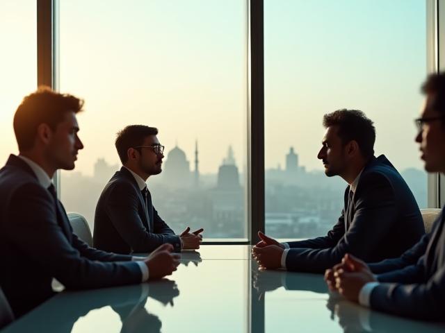 Senior corporate executives in a high-level strategic meeting in Delhi