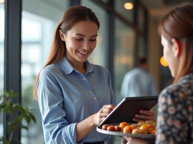 A team of healthcare administrators and chefs in a collaborative meeting